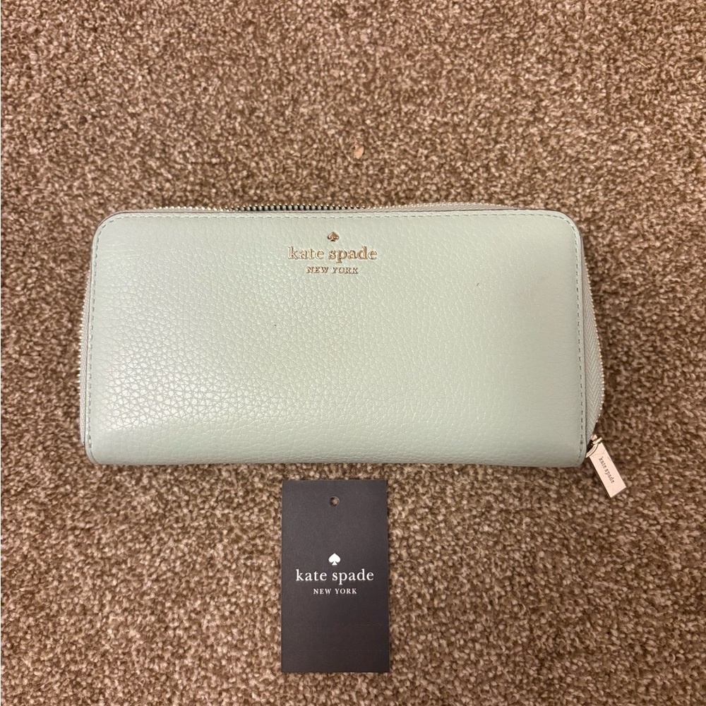 Kate Spade Light Green Zip Wallet